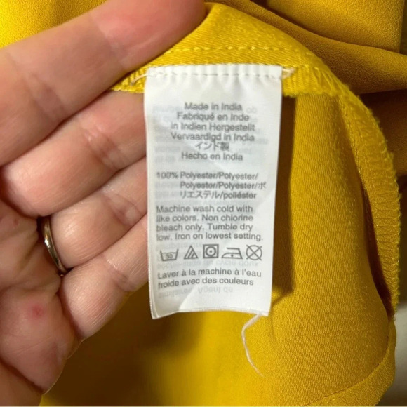 J. Crew Mustard Yellow Blouse 3/4 Sleeves Size Medium - Picture 3 of 6